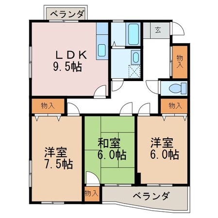 松本駅 バス15分  アルプス公園線＿02＿on　城山公園口下車：停歩2分 2階の物件間取画像